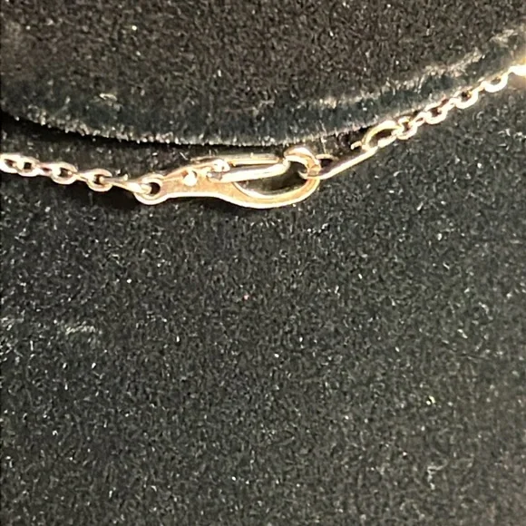 🔥🔥🔥 Silver Heart Pendant Necklace w/ Double Row of Clear Crystals - Picture 4 of 6